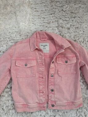 abercrombie kids pastel pink denim jacket